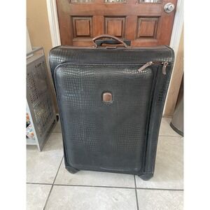 Black Bric's Safari 27" Trolley Suitcase "Crocodile" Leather Italy Luggage